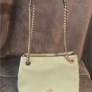 Kate Spade Light Green Shoulder Bag with Gold Chain